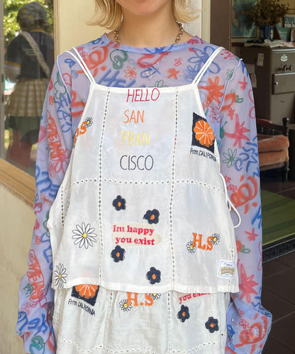 5/1(星期四)10:00～開始【HELLO.SANFRANCISCO/你好，舊金山】印度原刺繡緞面吊帶衫