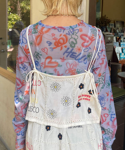 5/1(星期四)10:00～開始【HELLO.SANFRANCISCO/你好，舊金山】印度原刺繡緞面吊帶衫