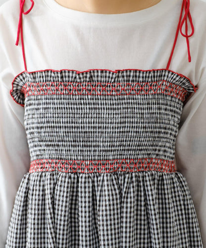 【HELLO.SANFRANCISCO】2WAY綁帶抽褶連衣裙露肩連衣裙