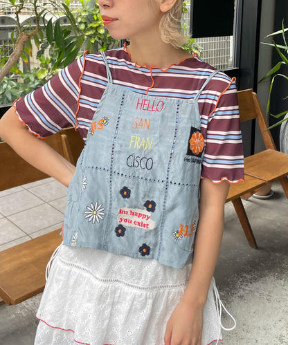 5/1(星期四)10:00～開始【HELLO.SANFRANCISCO/你好，舊金山】印度原刺繡緞面吊帶衫