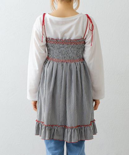 【HELLO.SANFRANCISCO】2WAY綁帶抽褶連衣裙露肩連衣裙