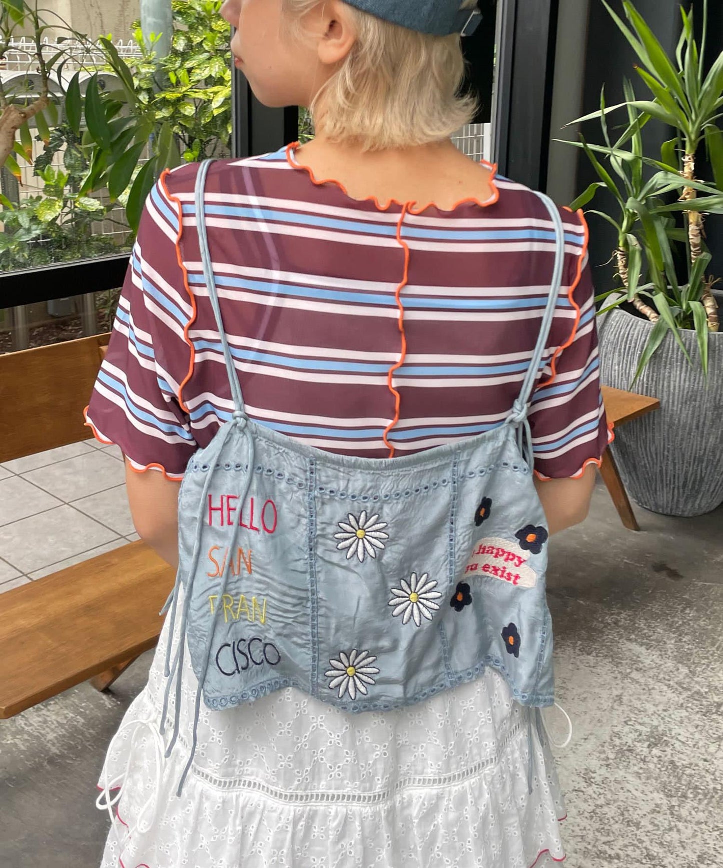 5/1(星期四)10:00～開始【HELLO.SANFRANCISCO/你好，舊金山】印度原刺繡緞面吊帶衫