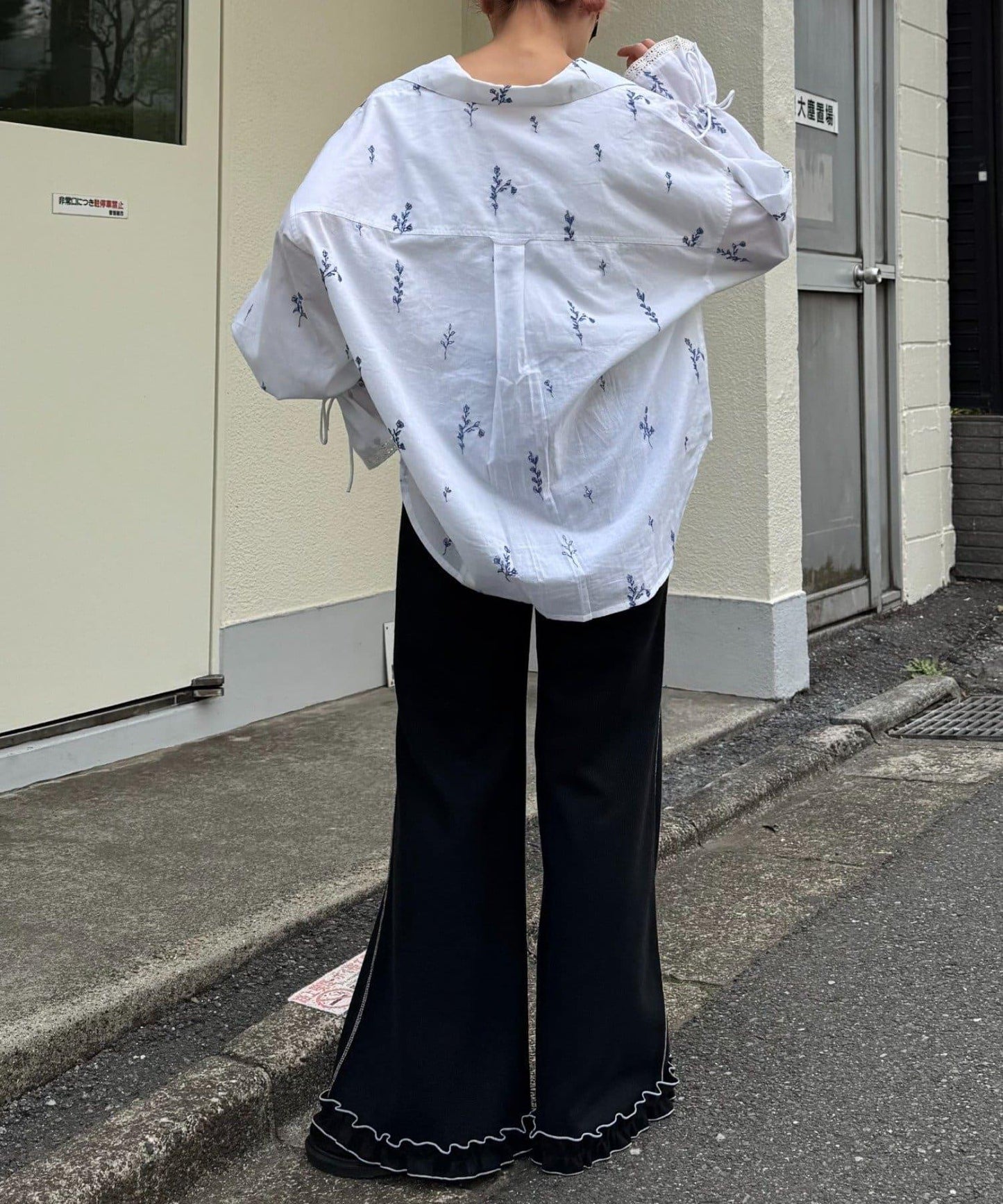 【HELLO.SANFRANCISCO】華夫格紋喇叭褲