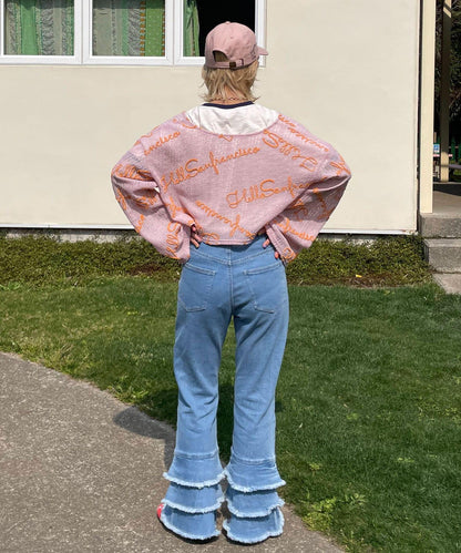 5/1（星期四）10:00開始【HELLO.SANFRANCISCO/你好，舊金山】下襬荷葉邊喇叭牛仔褲