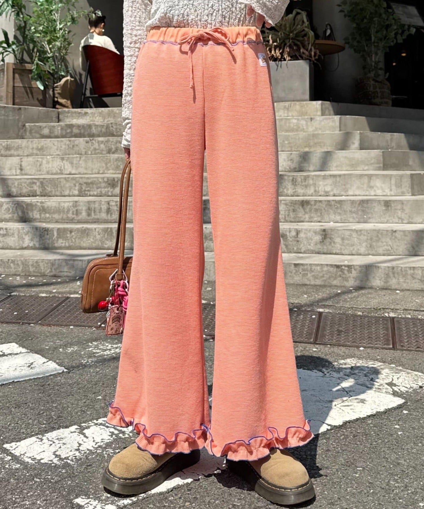 【HELLO.SANFRANCISCO】華夫格紋喇叭褲