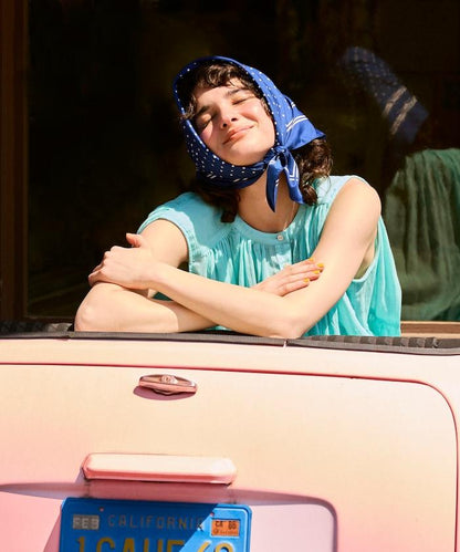 印度棉縐克雷普無袖喇叭袖上衣