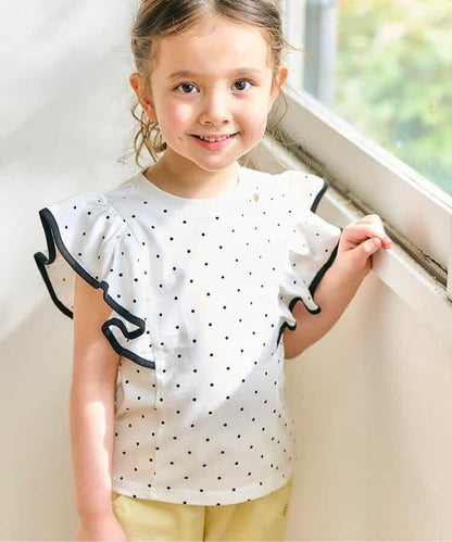 荷葉邊拼接上衣