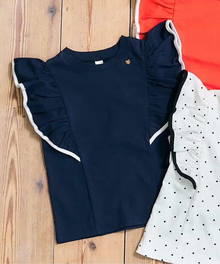 荷葉邊拼接上衣