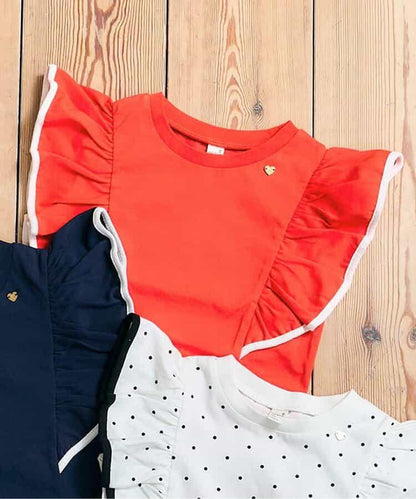 荷葉邊拼接上衣