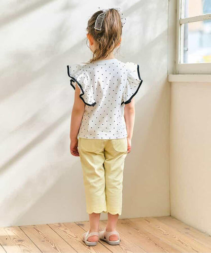 荷葉邊拼接上衣