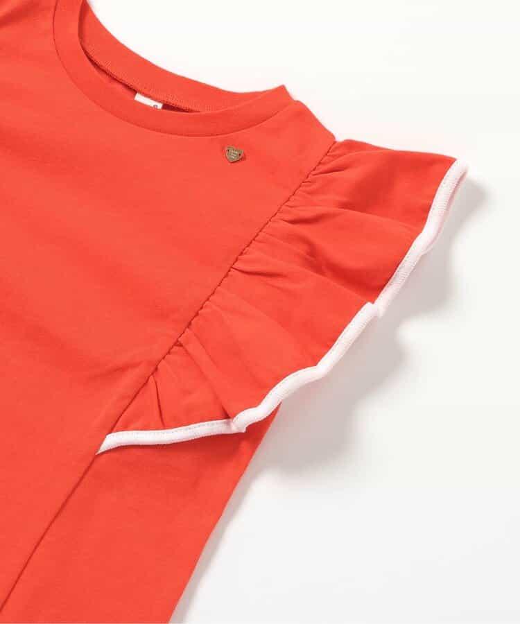 荷葉邊拼接上衣