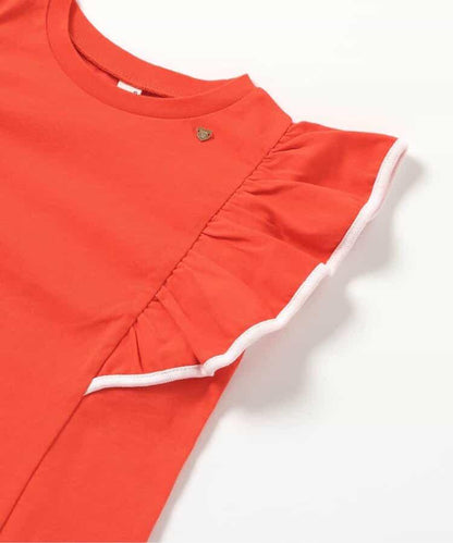 荷葉邊拼接上衣