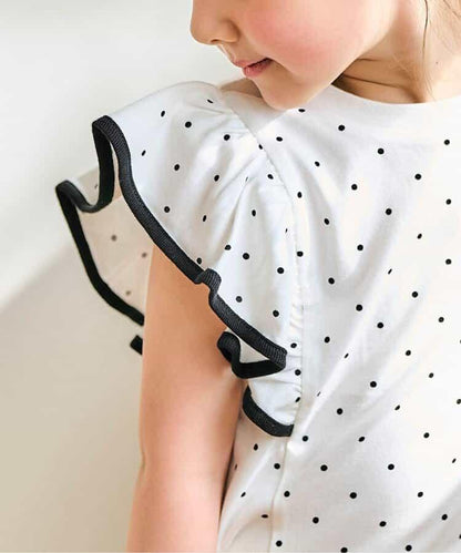 荷葉邊拼接上衣