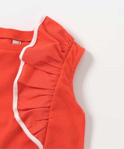 荷葉邊拼接上衣