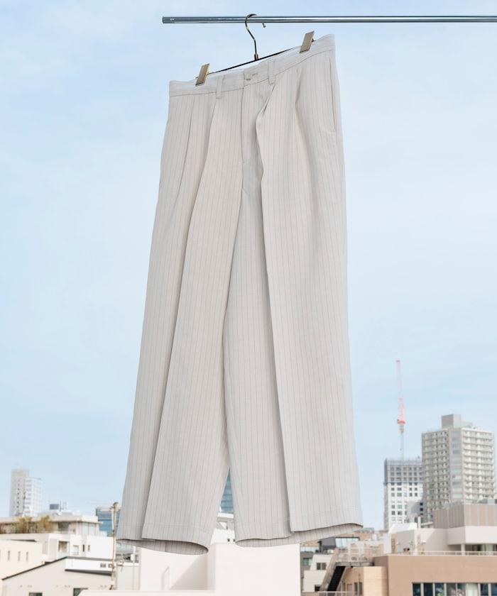 Reflax 功能性材料 寬鬆剪裁 輕鬆條紋西褲