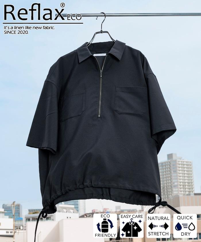 Reflax 功能性材料 輕鬆合身 半拉鍊襯衫 短袖