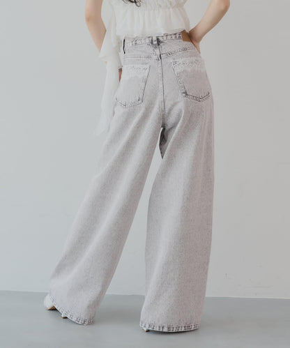 口袋寬鬆牛仔褲