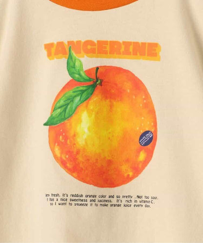 水果愛好者圖案圓領T恤