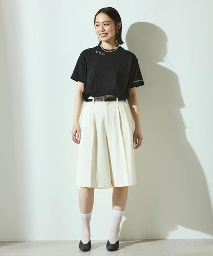 有機棉 心形 標誌刺繡T恤 / 圓領 單點標誌 刺繡短袖T恤