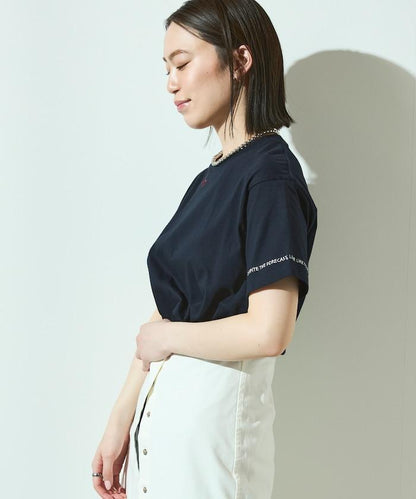 有機棉 心形 標誌刺繡T恤 / 圓領 單點標誌 刺繡短袖T恤