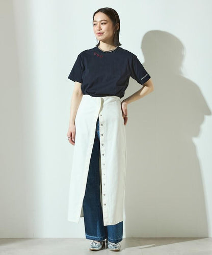 有機棉 心形 標誌刺繡T恤 / 圓領 單點標誌 刺繡短袖T恤