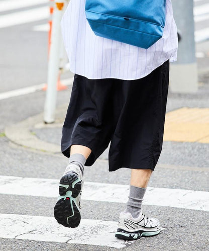 寬鬆款 尼龍 折褶 寬鬆 休閒短褲