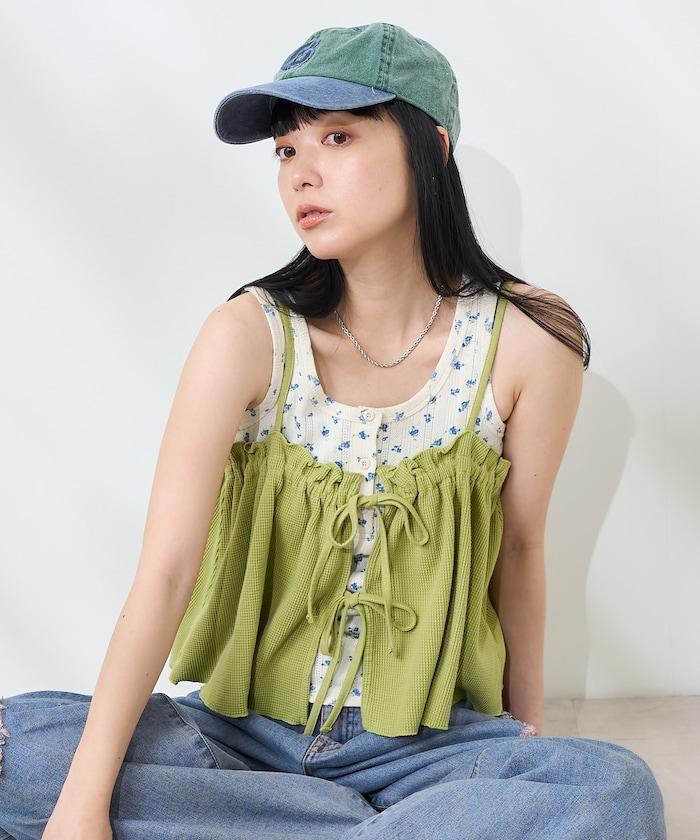 華夫餅 法式寬鬆袖 胸衣套裝