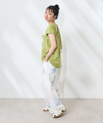 華夫餅 法式寬鬆袖 胸衣套裝