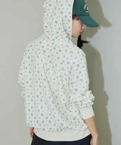 華夫格花紋雙拉鍊帽衫