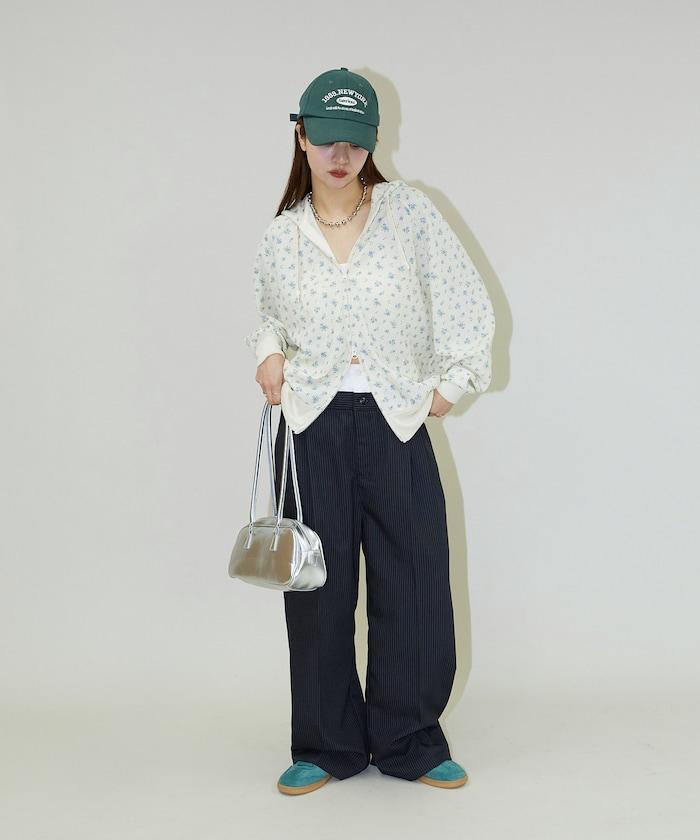 華夫格花紋雙拉鍊帽衫