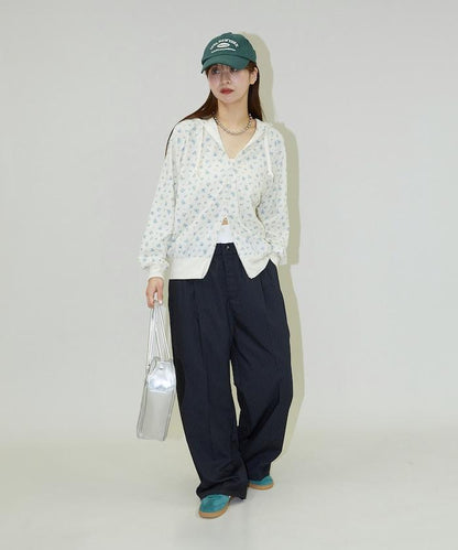 華夫格花紋雙拉鍊帽衫