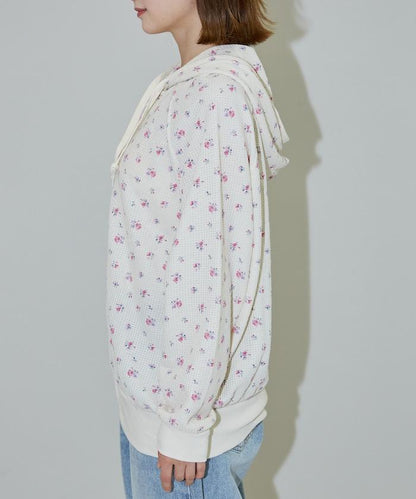 華夫格花紋雙拉鍊帽衫