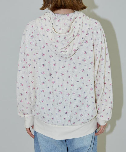 華夫格花紋雙拉鍊帽衫