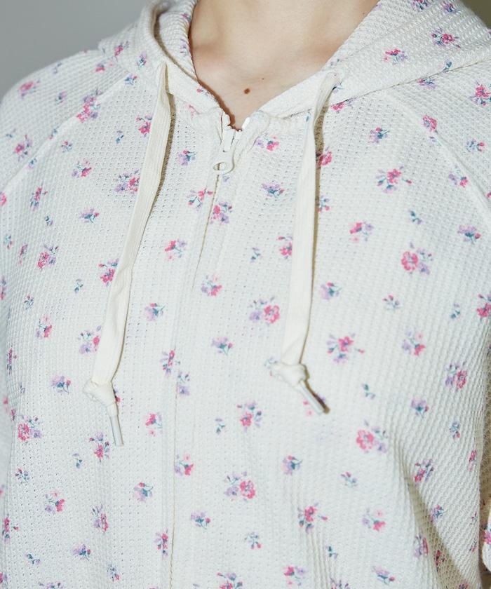 華夫格花紋雙拉鍊帽衫