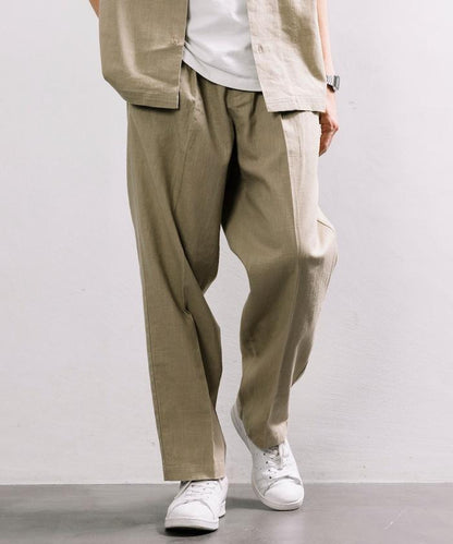 亞麻棉輕便休閒褲