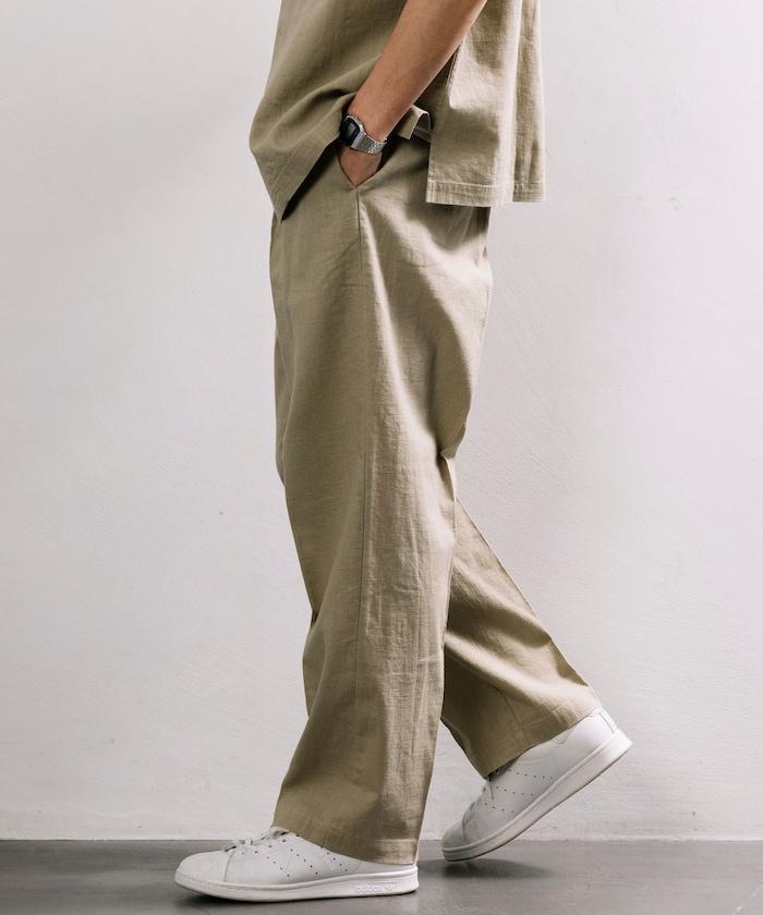 亞麻棉輕便休閒褲