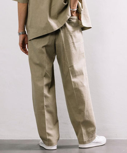 亞麻棉輕便休閒褲