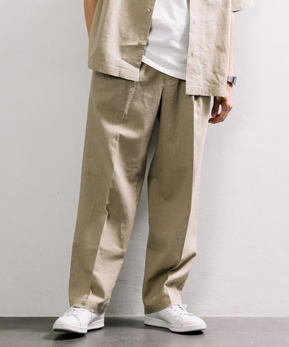 亞麻棉輕便休閒褲