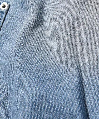 寬鬆剪裁 復古加工 雙膝 胡桃木紋牛仔短褲