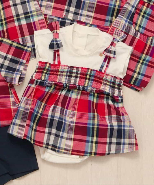 【連衣裙】格紋·夏季水果圖案女童連體褲
