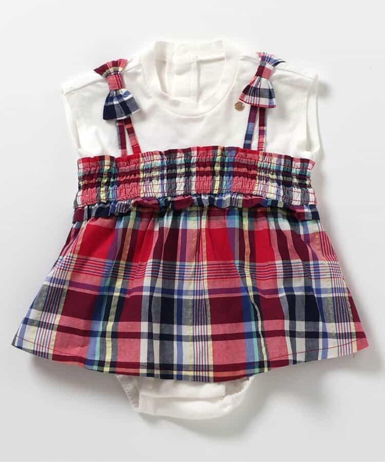 【連衣裙】格紋·夏季水果圖案女童連體褲