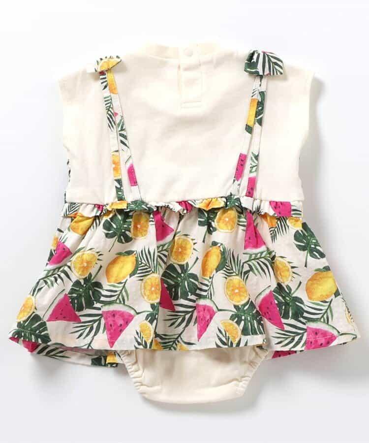 【連衣裙】格紋·夏季水果圖案女童連體褲