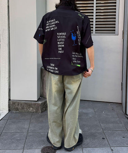 超大鬆緊牛仔褲