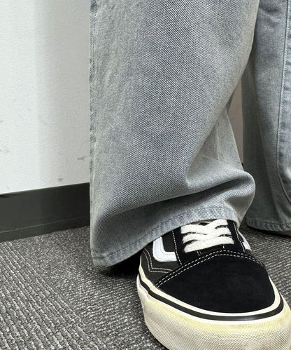 超大鬆緊牛仔褲