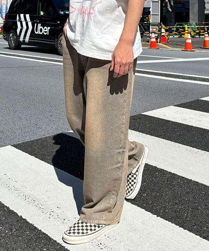 超大鬆緊牛仔褲