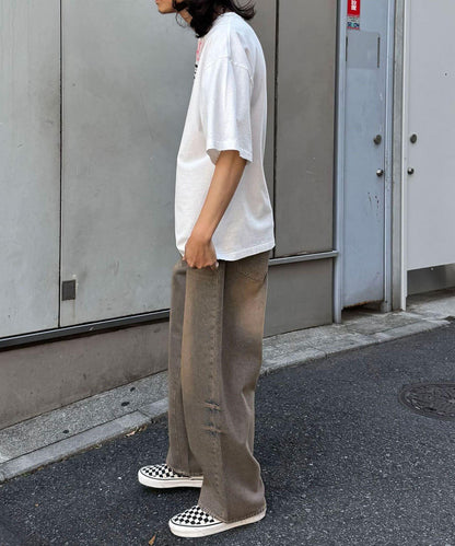 超大鬆緊牛仔褲