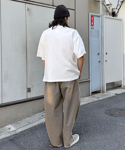 超大鬆緊牛仔褲