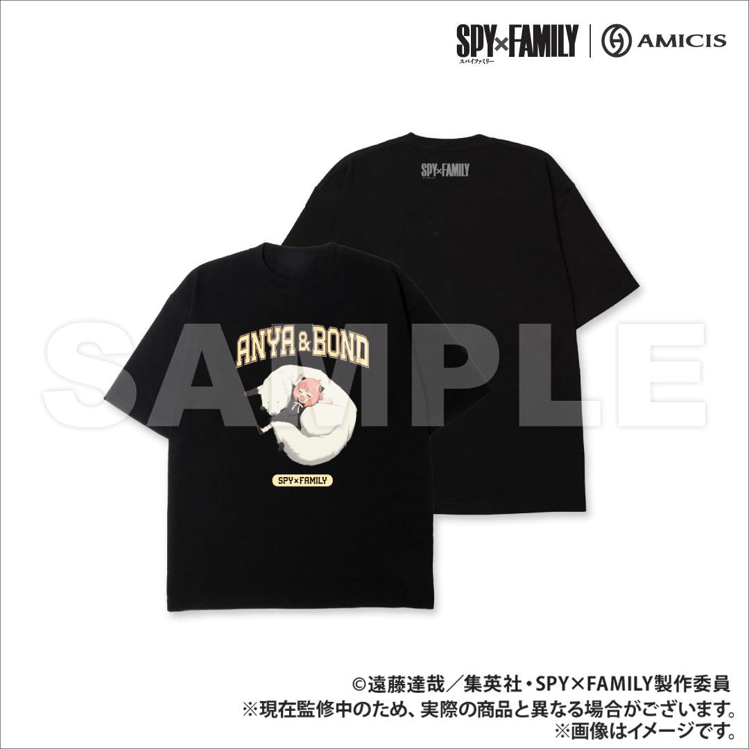 《間諜過家家》| AMICIS 午睡 T恤 刺繡款 黑色 XL尺碼