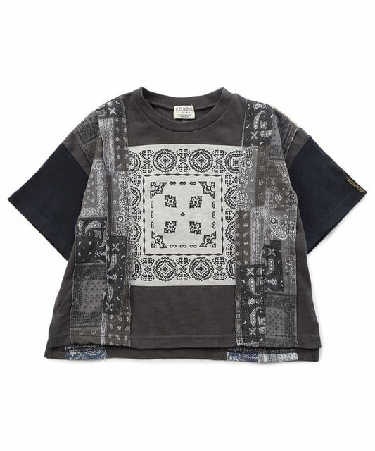 【兒童款】印花拼接頭巾T恤