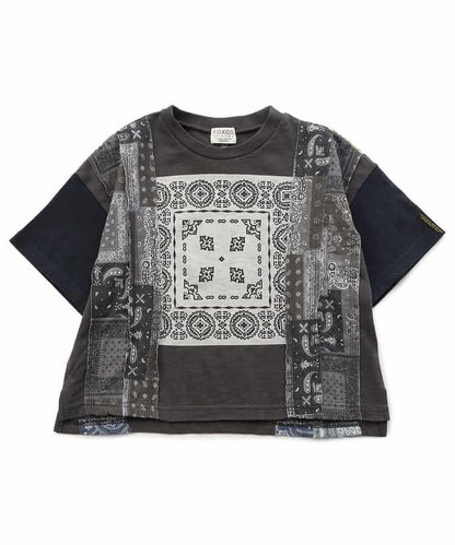 【兒童款】印花拼接頭巾T恤